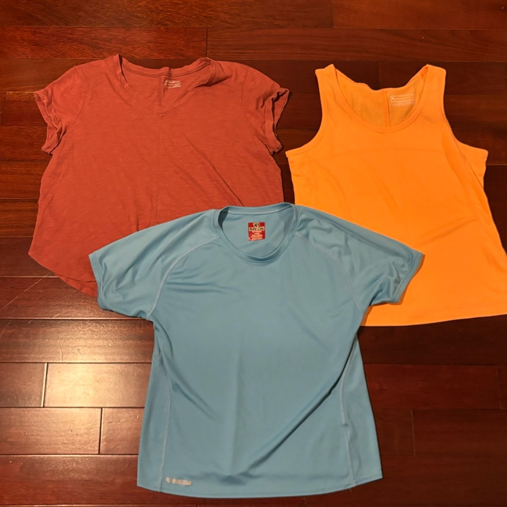 Woman’s active tops size large pearl Izumi, tek gear, Eddie Bauer
